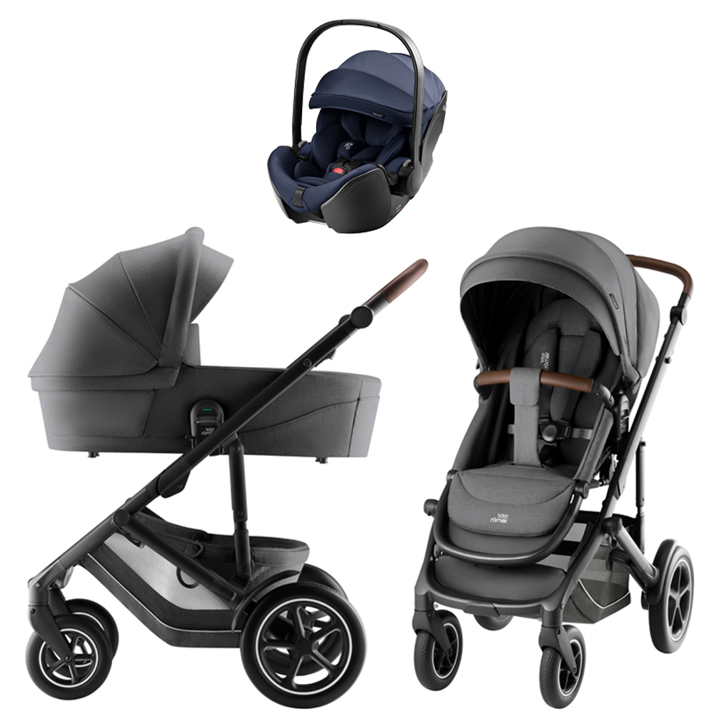 Коляска 3 в 1 Britax Roemer Smile 5Z Style и автокресло Baby-Safe PRO Style Night Blue Mineral Grey