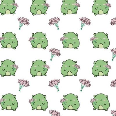 Лягушка с розовым букетом