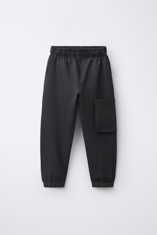 ZARA БРЮКИ-КАРГО ИЗ МЯГКОЙ ТКАНИ, АНТРАЦИТОВО-СЕРЫЙ