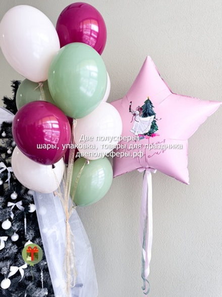 Фонтан из 10 шаров и звезды