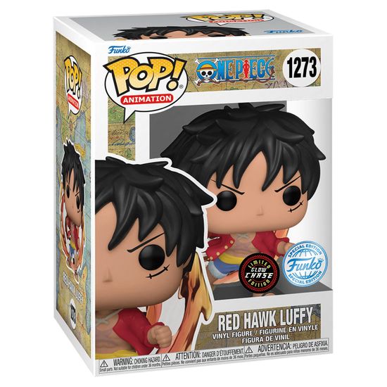 Фигурка Funko POP! Animation One Piece Red Hawk Luffy w/(GW)Chase (Exc) (1273) 62701/ Фигурка Фанко ПОП! по мотивам аниме "One Piece", Монки Д. Луффи (Red Hawk) ЧЕЙЗ