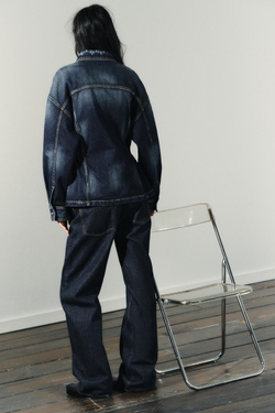 ZARA ДЖИНСОВАЯ КУРТКА TRF, СИНИЙ