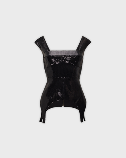 Корсаж с фигурным низом из пайеток
