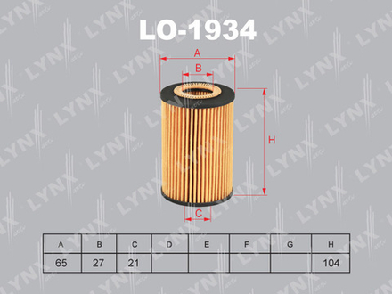Фильтр масляный LYNX LO-1934