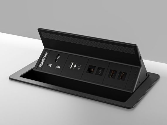 Wyrestorm IDB-400-MS - кабельный лючок, мультистандартная электророзетка, USB-зарядка, сквозные 2x HDMI, USB-C и RJ-45