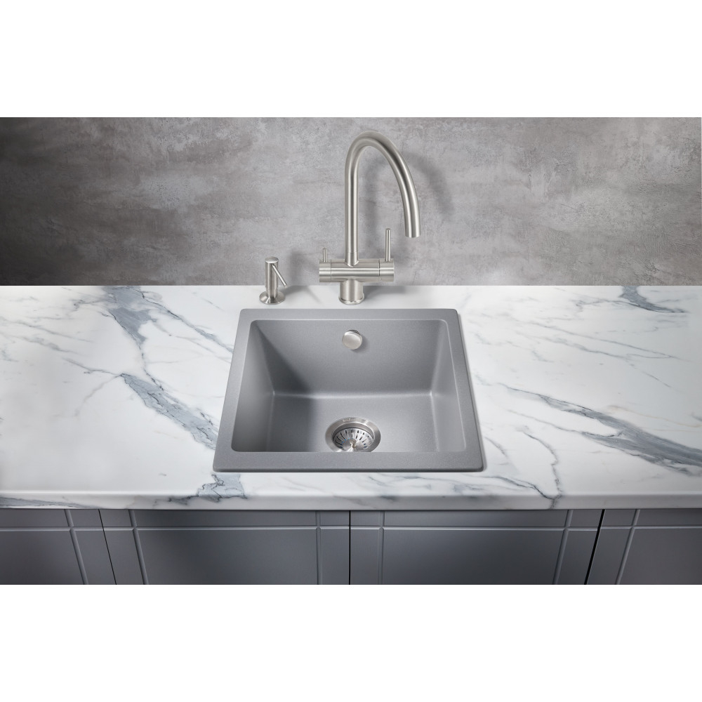 Мойка для кухни MILACIO Leon 45 Cuarzo MC.77093, серый металлик