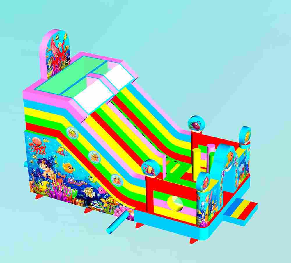 Коммерческий надувной батут-горка «Приключения рыбки 2» 7*4*5.5 м