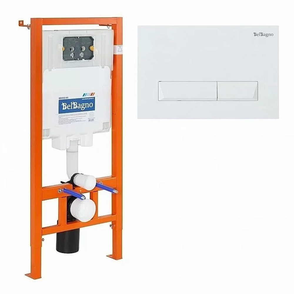Инсталляция для унитаза BelBango BB002-80 с белой кнопкой