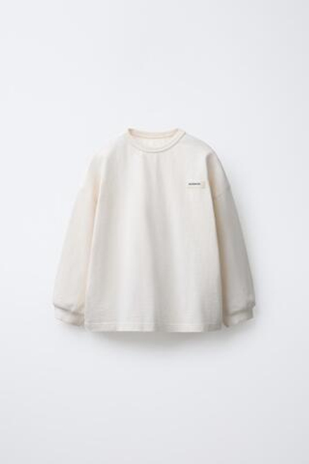 ZARA Х BENSIMON ® ФУТБОЛКА С ДЛИННЫМИ РУКАВАМИ, ЭКРЮ