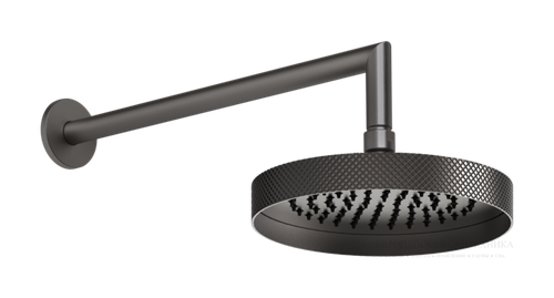 Верхний душ Gessi Anello, регулируемый, с кронштейном, цвет Black Metal Brushed PVD