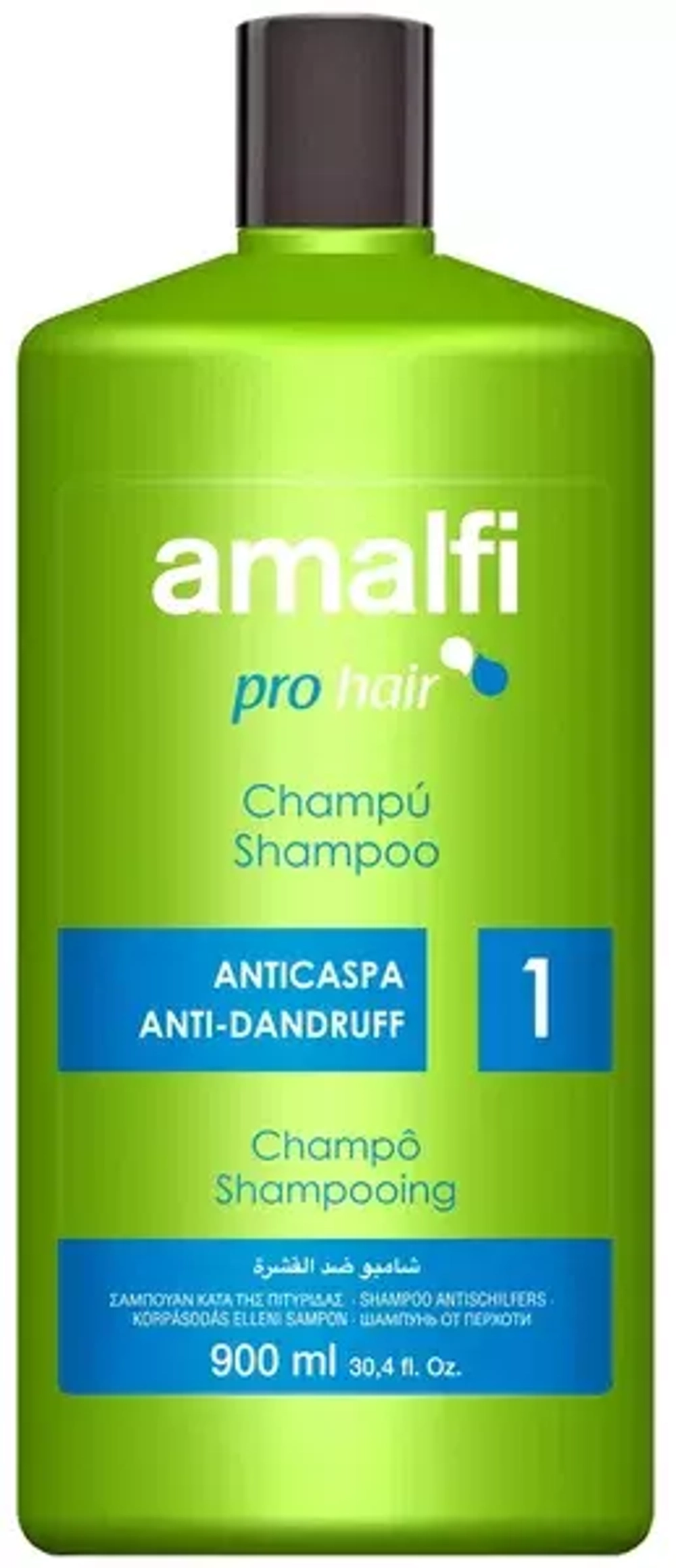 AMALFI  900 мл Шампунь Проффесиональный №1 ANTI-DANDRUFF против перхоти*9 зелёный