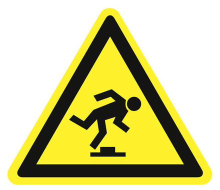 Знак на пластике W-14 "Осторожно. Малозаметное препятствие"