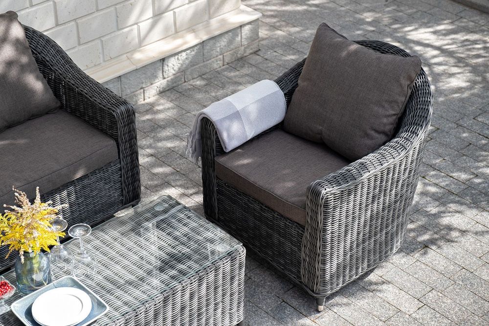 "Кон Панна" лаунж-зона из искусственного ротанга, цвет графит