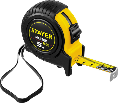 STAYER MASTER 5м / 19мм рулетка в ударостойком обрезиненном корпусе