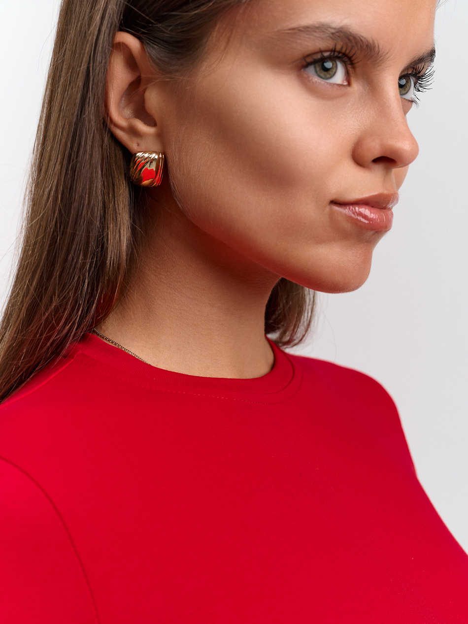 Лонгслив женский "Cкин" красный