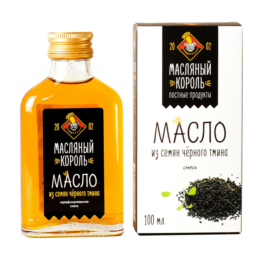 Масло чёрного тмина нерафинированное Масляный король 100 мл, Россия