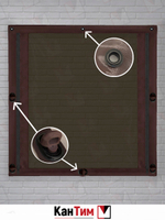 Мягкая ПВХ-дверь тонированная с молниями по бокам 700 мкм | Коричневый окантовка | Чёрный люверсы |  Поворотная скоба | Ширина: 105 см Высота: 80-350 см