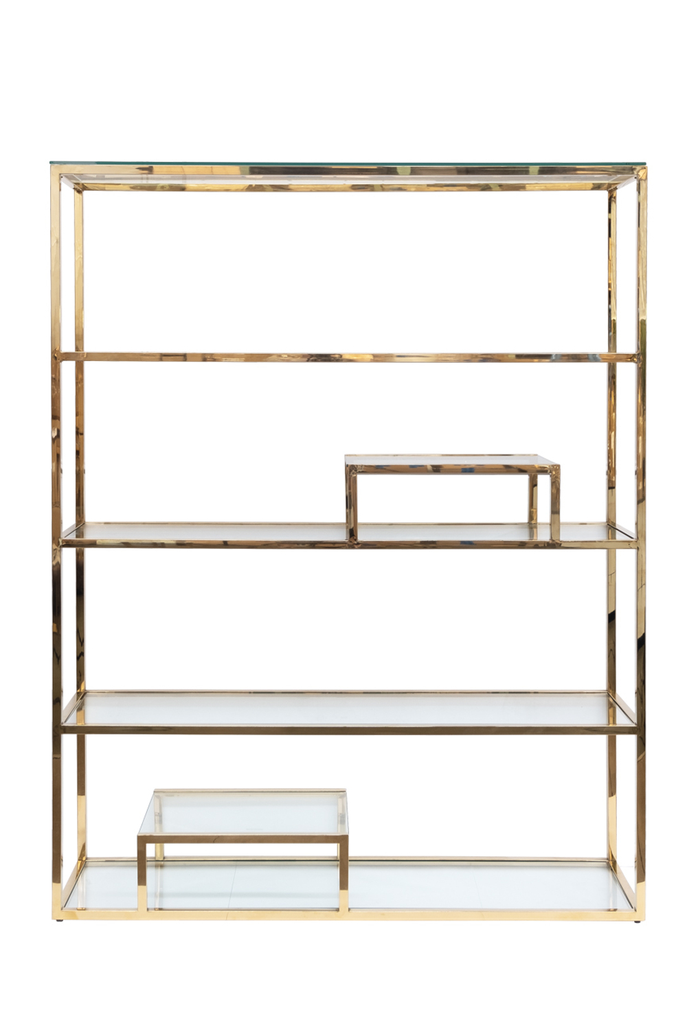 GY-SH8005GOLD  Стеллаж стекло прозр./золото 140*38*180 см