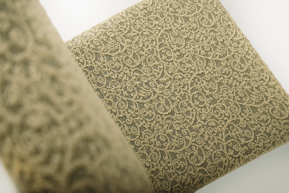 Чехол на стул без оборки Жаккард, цвет Бежевый, Набор 4 шт.