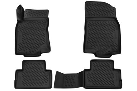 Коврики 3D в салон NISSAN Qashqai (J11F), 2015-&gt;, сборка РФ, 4 шт. (ПУ, повышенная износостойкость)