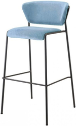 Стул барный с обивкой Scab Design Lisa, антрацит, голубой