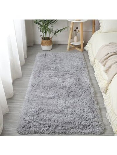 Ковер прикроватный плюшевый серый 40х60см (072-40-60)