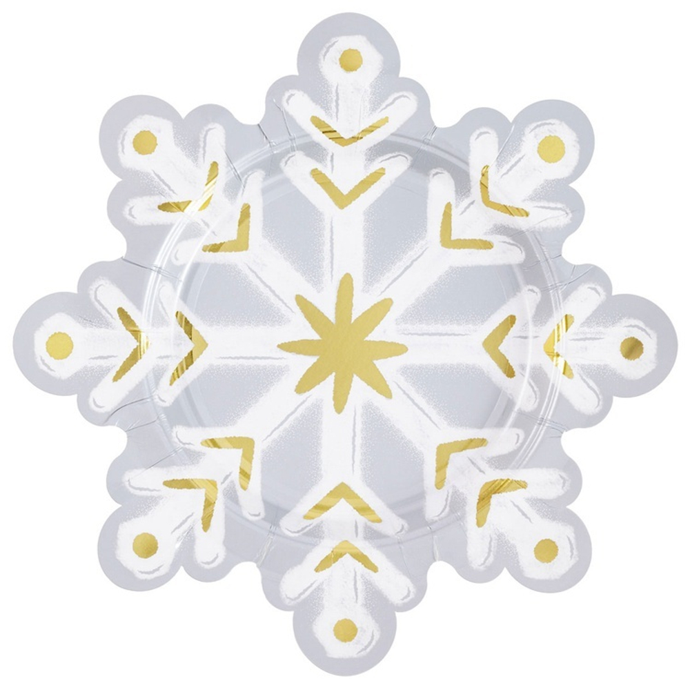 Тарелки фигурные "Белые снежинки" 17 см
