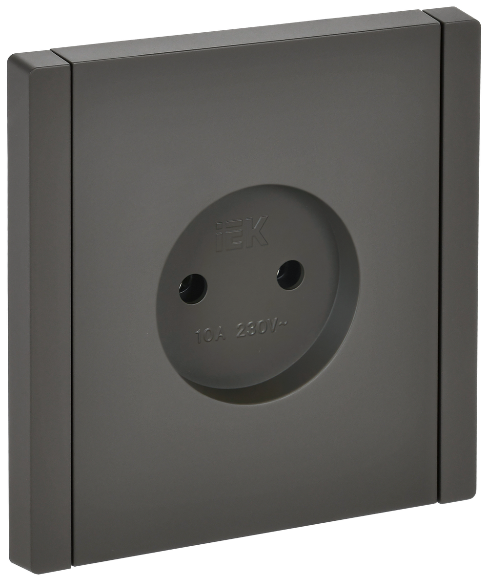FORTE&PIANO Розетка 1-местная без заземления без защитных шторок винтовое крепление 10А FP318 серый IEK