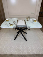 Кухонный раздвижной стол "Танго", белый мрамор