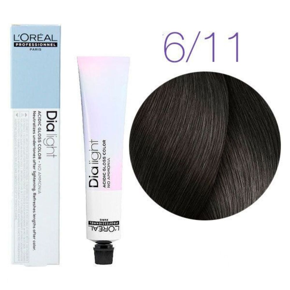 L&#39;Oreal Professionnel Dia Light 6.11 темный блондин интенсивно-пепельный 50мл
