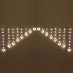 Гирлянда для дома БАХРОМА 2,5м*1/0,1м 136 ламп LED, с насадками Снежинка, 8 реж,IP-20, Теплый белый (возможность соединения)