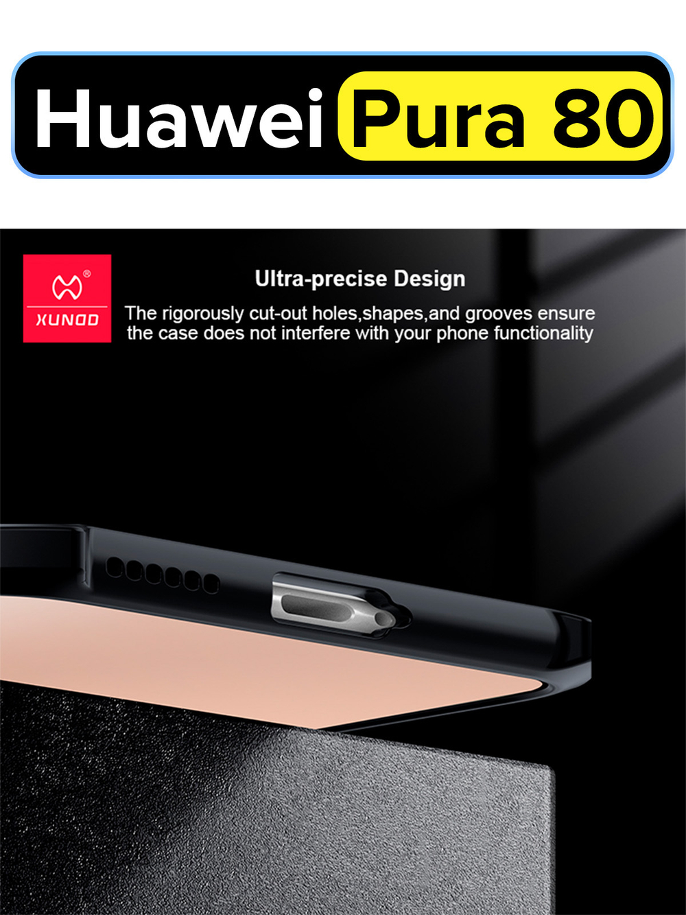 Чехол для Huawei Pura 80 c MagSafe противоударный с усиленными углами XUNDD