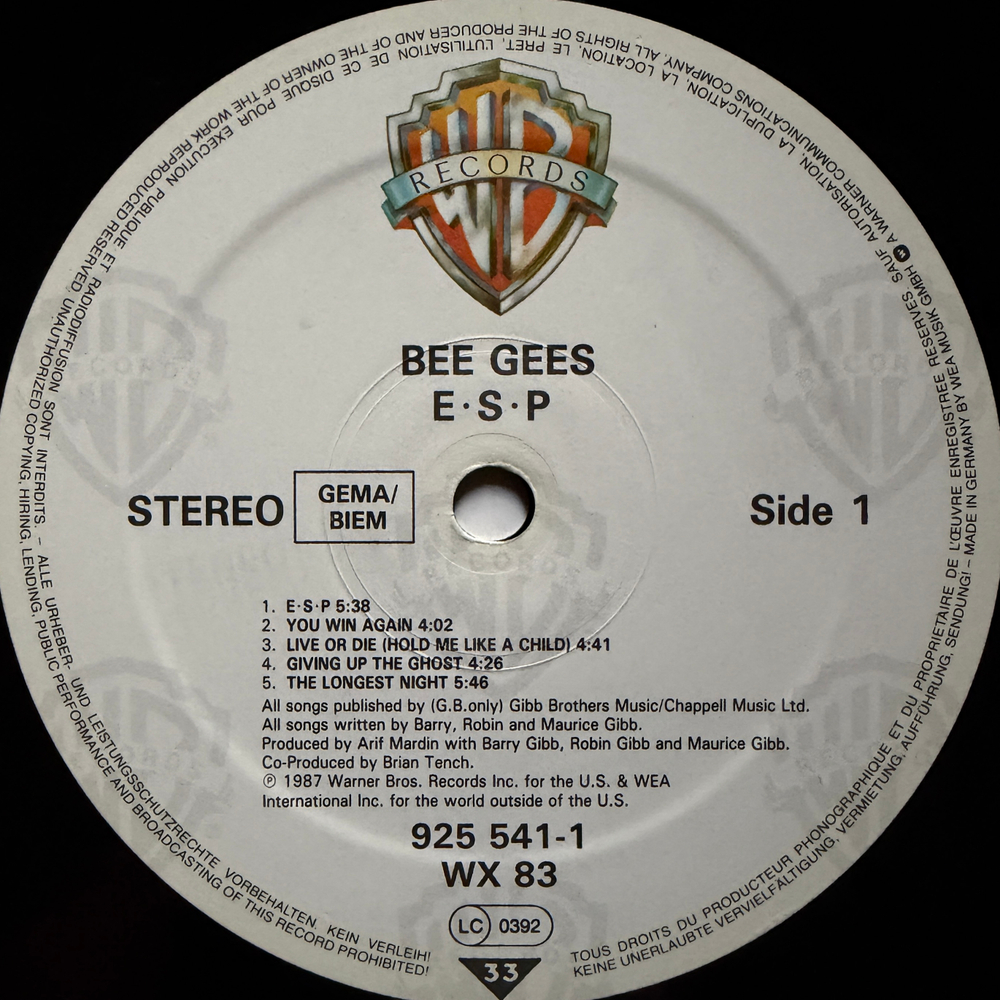 Bee Gees - E S P (Германия 1987г.)