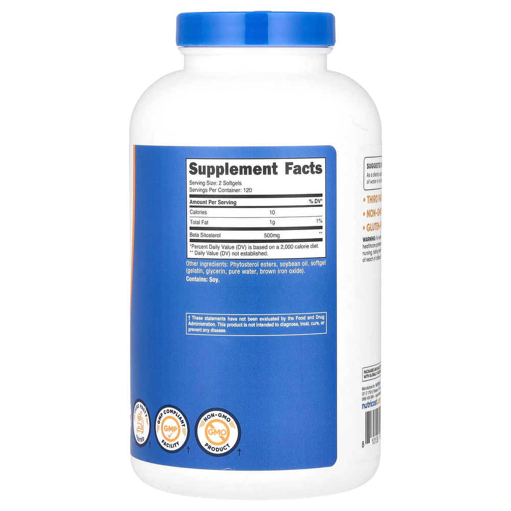 Nutricost, Бета-ситостерол, 240 капсул (250 мг в каждой капсуле)