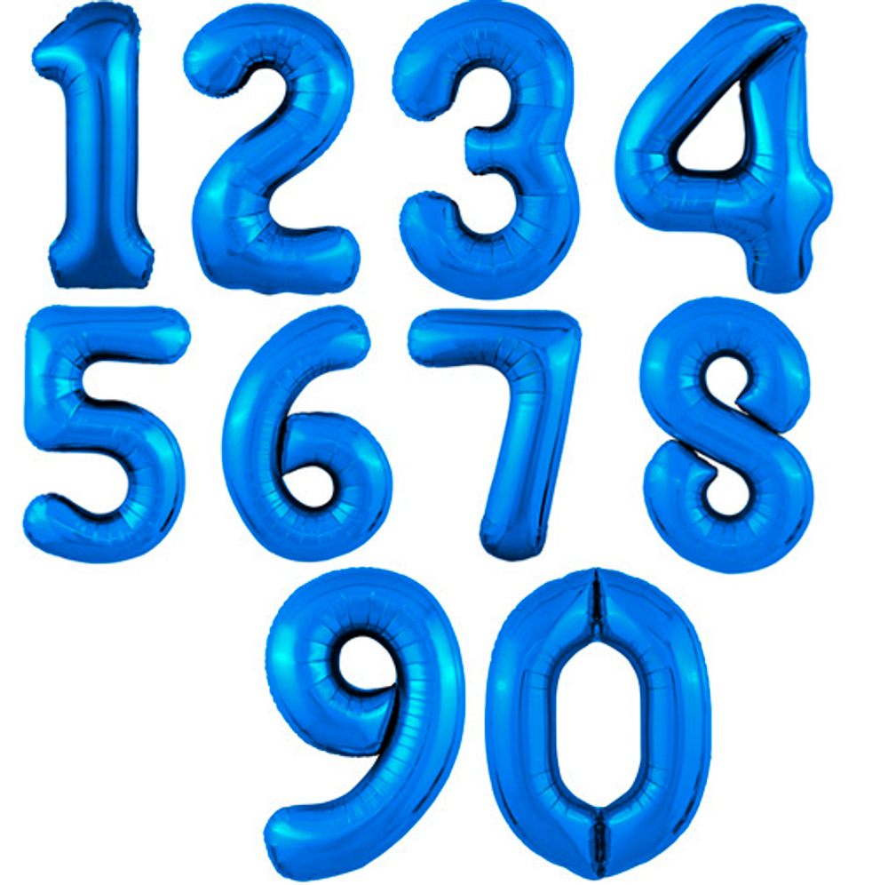Фольгированная цифра, цвет Синий 102 см