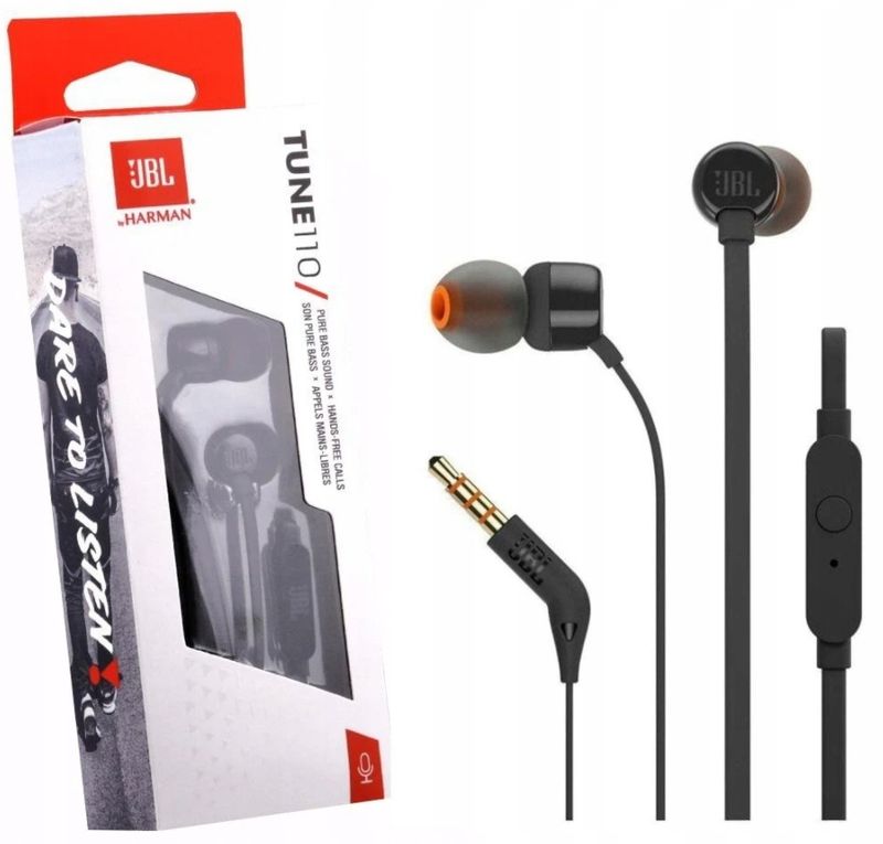 Наушники с микрофоном  JBL Tune 110 (черные) Black