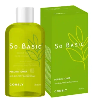 Тонер-пилинг для лица с кислотами CONSLY So Basic AHA/BHA/PHA Peeling Toner 250 мл