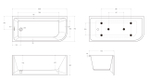 Асимметричная угловая акриловая ванна BelBagno BB712-1600-730-L