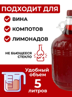 Бутылка для домашних напитков "Дария" 5 литров, 4 шт.