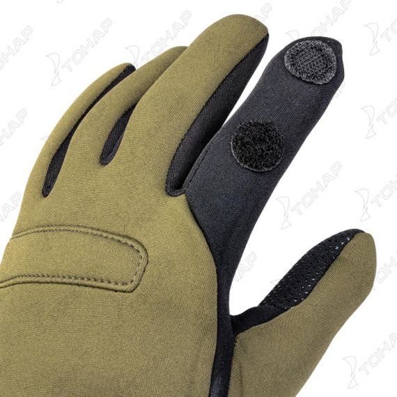 Перчатки Helios рыбацкие неопрен. Хаки р. L