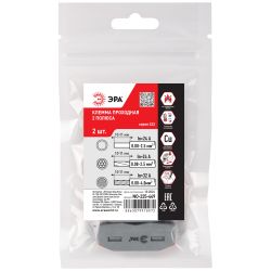 Клемма ЭРА NO-225-449 проходная 222-2412 с рычагами 2 полюса 0.08-2.5/4 мм2 (упаковка 2 шт.)