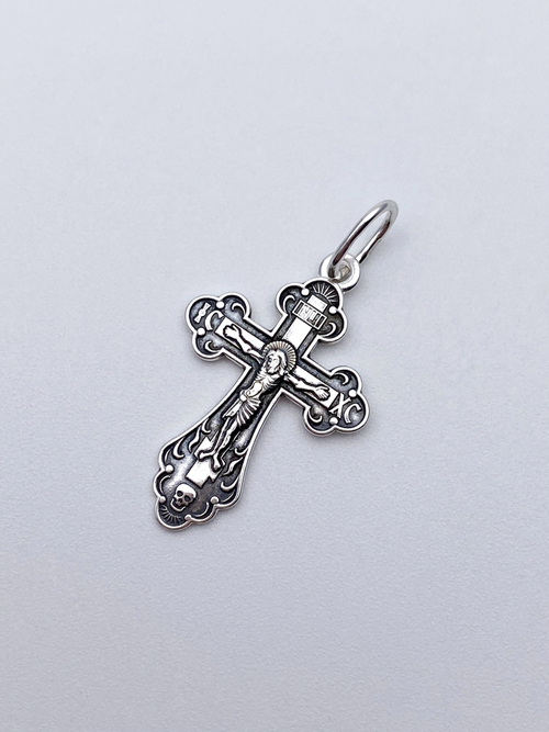 Крест из серебра/Частичное чернение/С подвижным ухом