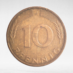 Germany, 10 Pfennigs, 1986, (Hamburg Mint - "J"), VF