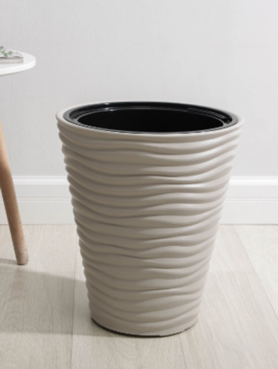 Кашпо для цветов со вставкой IDEA «Дюна», 19.5 л, пластик, кремовый