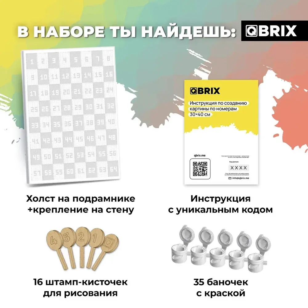 Картина по номерам из любой фотографии QBRIX ORIGINAL 30х40