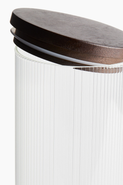 H&M HOME Высокая банка из гофрированного стекла, прозрачный