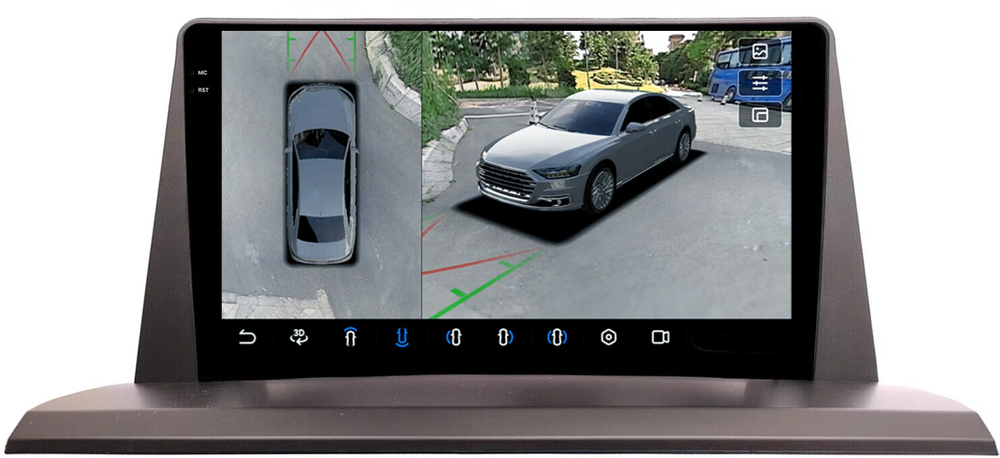 Магнитола для Lexus NX200, NX200t, NX300h 2014-2017 (джойстик-шайба) - FarCar BX9-360-9619A монитор 9.5" 2K QLED на Android 13, 6Гб+128Гб, CarPlay, 4G SIM-слот, 4 камеры в комплекте