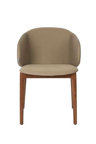 Стул Lando, орех с коричневой обивкой