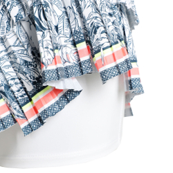 Женская теннисная юбка Lucky in Love Palms D'Amour Pleated Skirt Women - White, Multicoloured
