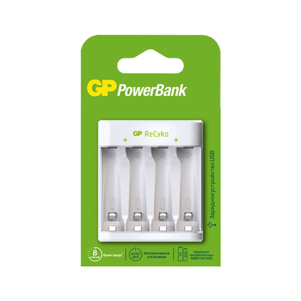 Зарядное устройство GP Powerbank E411-2CRB1, для Ni-MH типоразмеров AA/AAA